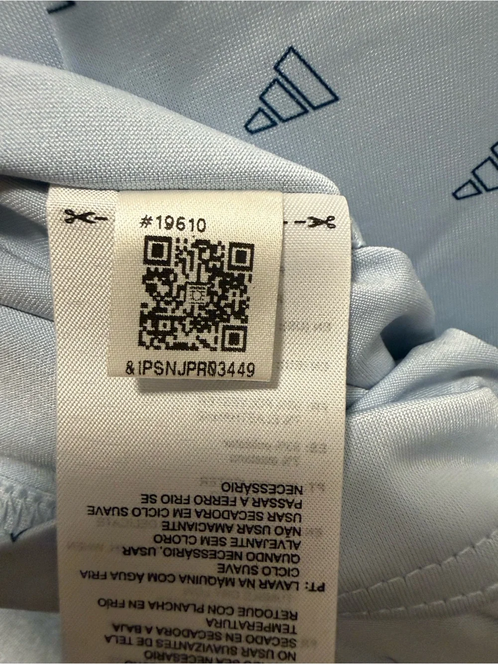 Adidas Men’s Wonder Blue Ultimate 365 Performance Polo. Printed Pattern. Large